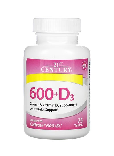 Buy 600 Plus D3 Calcium Supplement - 75 Tablets in Saudi Arabia