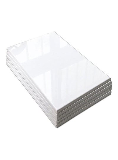 Buy 5 Piece Pre-stretched Blank Canvas Board 20x30 cm Cotton 280gsm White in UAE