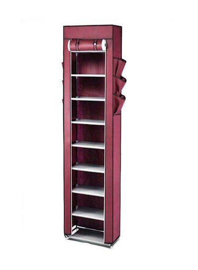 Buy Shoe Cabinet 10-tier Stand Rack Organizer with Cover Purple in Egypt