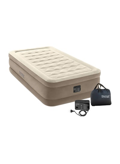 Buy Dura-Beam Deluxe Series Ultra Plush Airbed With Fiber-Technology PVC Beige 191x99x46cm in UAE