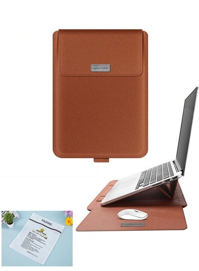 Buy Laptop Bag /Sleeve Case (13/14-Inches) Compatible With 3in1 (Laptop Stand,Mouse pad) MacBook Pro Notebook Brown in UAE