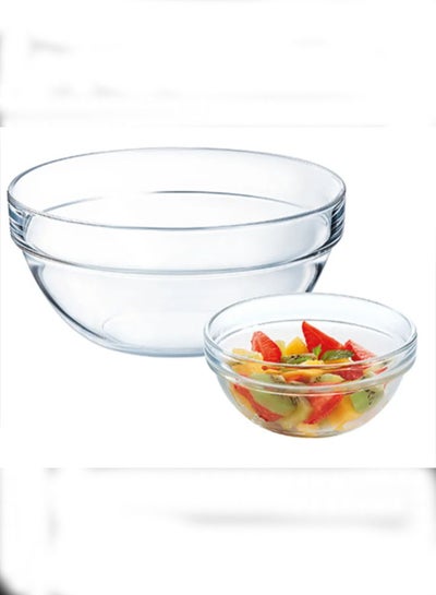 Buy 5 Piece Glass Bowl Set - Light Weight - For Dessert, Fruit, Snack, Soup, Salad - Bowl Set - Soup Set - Bowls - Soup Dishes - Mixing Bowl - Serving Bowl Serves 4 - Clear 1 x 17cm ,4 x 10cm in Saudi Arabia