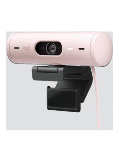 اشتري Brio 500 Full HD Webcam with Auto Light Correction, Auto-Framing, Show Mode, Dual Noise Reduction Mics, Webcam Privacy Cover, Works with Microsoft Teams, Google Meet Rose في السعودية