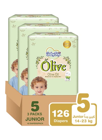 Buy Olive Oil, Size 5 Junior, 14 to 23 kg, Mega Box, 126 Diapers in Saudi Arabia