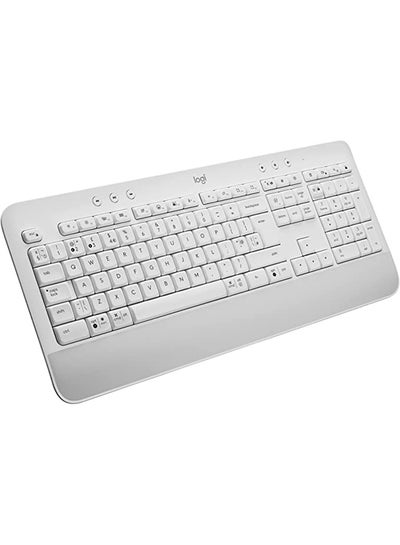 Buy Signature K650 Wireless Keyboard with Wrist Rest, Full-Size, BLE Bluetooth or Logi Bolt USB Receiver, Comfort Deep-Cushioned Keys, Numpad, Compatible with most OS/PC/Windows/Mac Off white in UAE