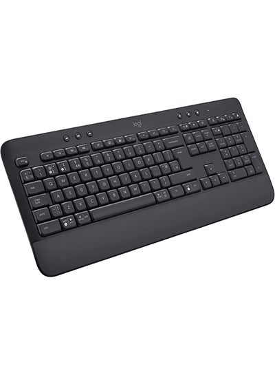 Buy Signature K650 Wireless Keyboard with Wrist Rest, Full-Size, BLE Bluetooth or Logi Bolt USB Receiver, Comfort Deep-Cushioned Keys, Numpad, Compatible with most OS/PC/Windows/Mac Graphite in Saudi Arabia