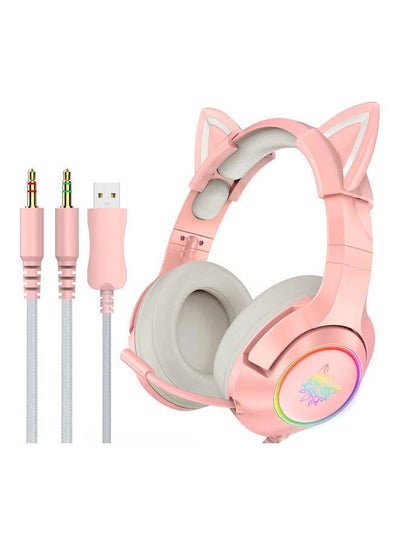 Buy Wired Gaming Headset Removable Cat Ears Headphones with Microphone in UAE