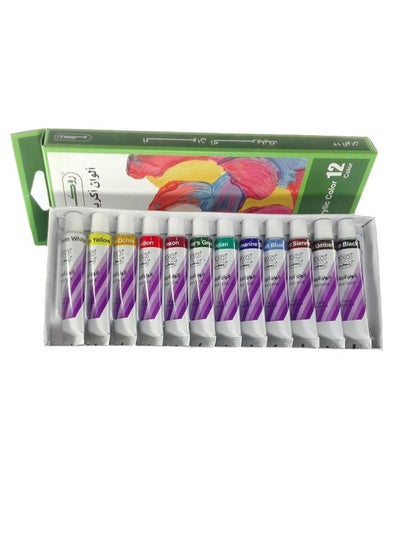 Buy 12-Piece Acrylic Color Set Multicolour in Saudi Arabia