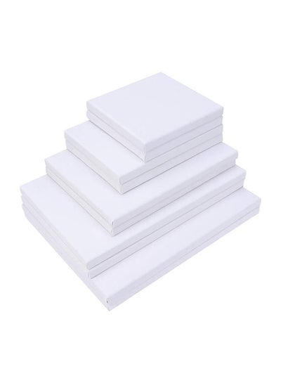 Buy 10-Piece Stretched Canvas Artist Painting Panel Boards White in UAE