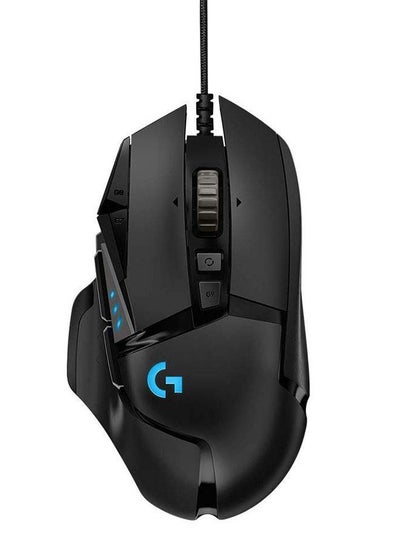 Buy Logitech G502 HERO High Performance Wired Gaming Mouse, HERO 25K Sensor, 25,600 DPI, RGB, Adjustable Weights, 11 Programmable Buttons, On-Board Memory, PC / Mac - Black in Saudi Arabia