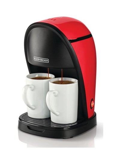 اشتري ماكينة صنع قهوة الاسبرسو بالتقطير سعه 2 كوب من بلاك اند ديكر و خزان مياه 250.0 ml 450.0 W DCM48-B5 أحمر/ أسود في السعودية