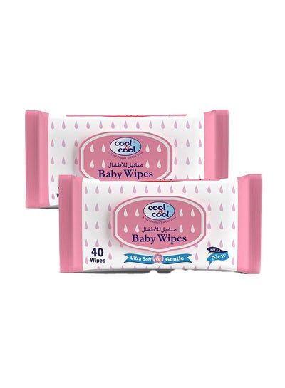 Buy Baby Wipes 40'S Pack Of 2 in UAE