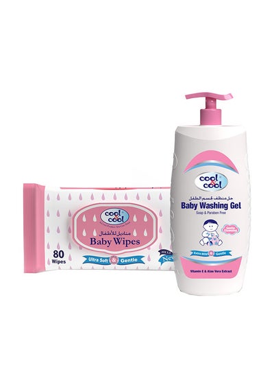 Buy Baby Washing Gel 500ml + Baby Wipes 80's in UAE