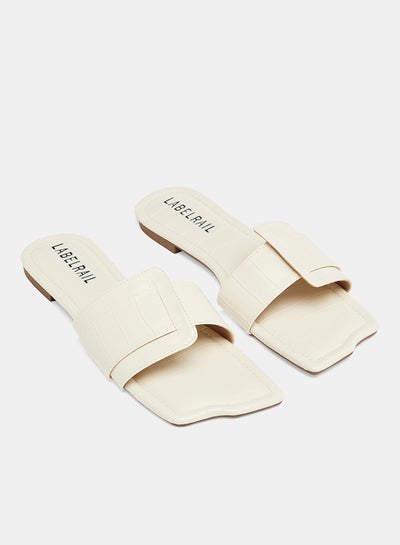 Buy Croc Square Flat Sandals White in UAE