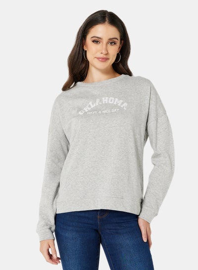 Buy Graphic Sweatshirt Grey in Saudi Arabia