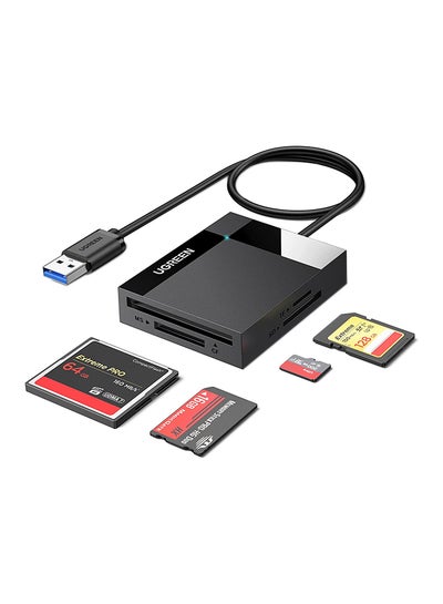 Buy SD Card Reader USB 3.0 Read 4 Cards Simultaneously CF CFI TF SDXC SDHC SD MMC Micro SDXC Micro SD Micro SDHC MS UHS-I for Windows Mac Linux Black in UAE