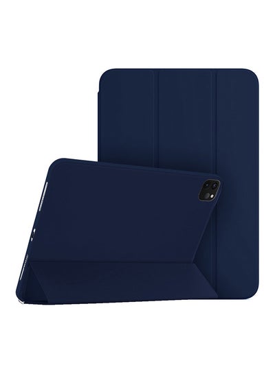 Buy iPad Pro 12.9-inch Case (2020) Leather Folio Stand Folding Cover Compatible with Apple iPad Pro 12.9" (4th) Generation Dark Blue in UAE