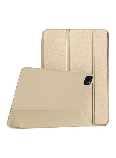 Buy iPad Pro 12.9-inch Case (2020) Leather Folio Stand Folding Cover Compatible with Apple iPad Pro 12.9" (4th) Generation Gold in UAE