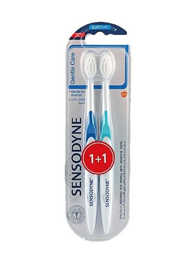 Buy Toothbrush for Sensitive Teeth Gentle Care Brush with Soft Bristles Pack of 2 in UAE