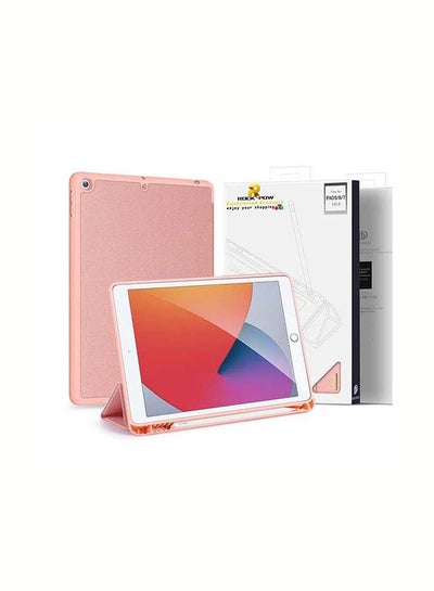 Buy Protective Flip Cover For Apple iPad 10.2 inch 9/8/7(2021/2020/2019) with Pencil Holder Pink in UAE