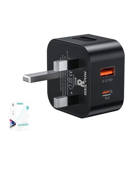 Buy 20W UK Adapter Type C USB-C Plug Fast Charger Fast Charging for iPhone 13/13 Mini/13 Pro/13 Pro Max/12/12 Pro/12 Pro Max/12 Mini/SE 2020/11/11 Pro Max,iPad Air 4 Black in UAE