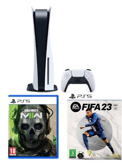 PlayStation 5 Console (Disc Version) With Controller + FIFA 23 PS5 (Arabic Edition) + Call of Duty Call of Duty: Modern II PS5 (Arabic Edition) price in Egypt | Noon | kanbkam