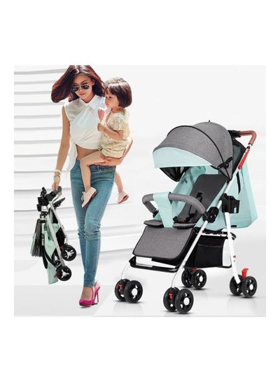 Buy Multifunctional Portable Folding Baby Stroller Four Wheeled Stroller For Sitting And Lying Baby One Button Retraction in Saudi Arabia