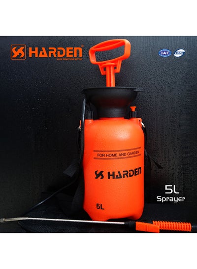 Buy Pressure Sprayer Botter For Home And Garden Orange/Black 5Liters in UAE