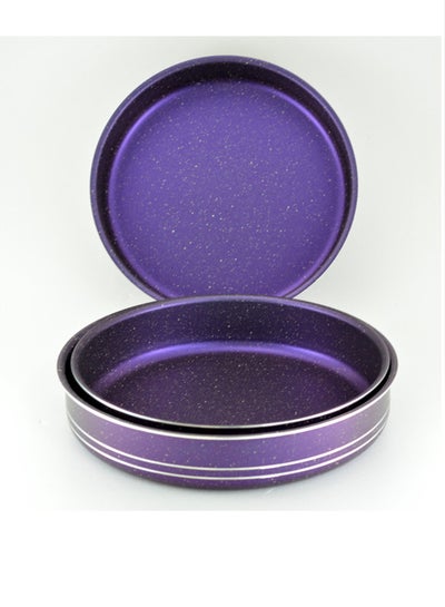 Buy 3-Piece Round Shape Baking Tray Set Purple 28cm in UAE