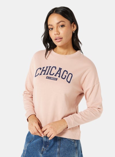 اشتري Chicago Crew Neck Sweatshirt وردي في السعودية