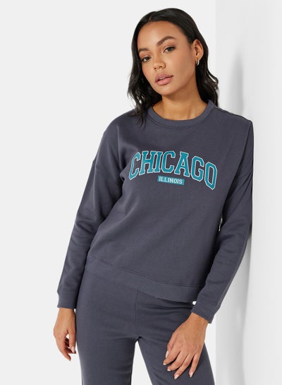 Buy Graphic Sweatshirt Blue in Saudi Arabia