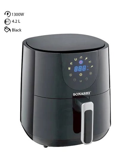 Buy Digital Air Fryer - 4.5L Pot Capacity with Overheat Protection | LED Touch-Screen Display | Cool Touch Housing 4.2 L 1300 W SAF-420 Black in UAE