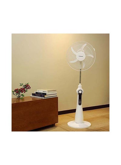 Buy Rechargeable Stand Fan With LED light And Remote Control, 16 Inch 38.0 W OMF1784 White in UAE