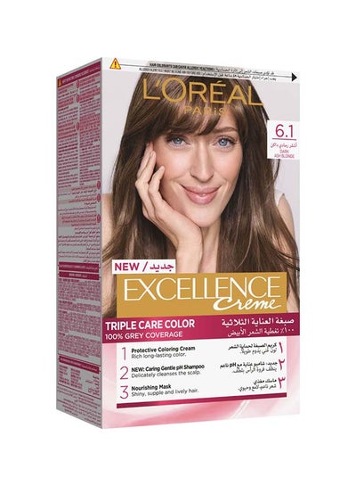 اشتري Excellence Creme Triple Care  Colour 6.1 Dark Ash Blonde 192ml في الامارات