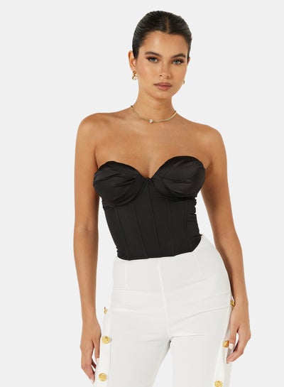 اشتري One Shoulder Corset Top Black في السعودية