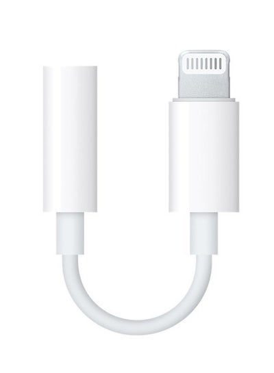 Buy Lightning to 3.5 mm Headphone Jack Adapter White in UAE