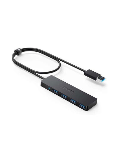 Buy 4-Port USB 3.0 Hub, Ultra-Slim Data USB Hub with 2 ft Extended Cable for MacBook, Mac Pro, Mac mini, iMac, Surface Pro, XPS, PC, Flash Drive, Mobile HDD Black in Saudi Arabia