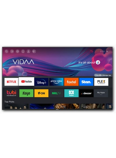 اشتري 55-Inch 4K Smart LED TV, With VIDAA OS, 60 Hz Refresh rate come with Netflix, You Tube, Mbc Shahid TRO4K55SVDFLED Black في السعودية