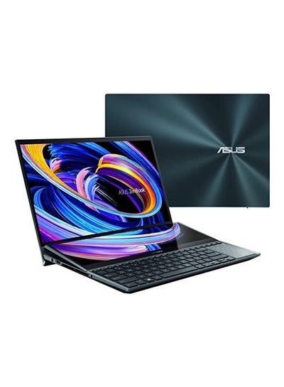 اشتري Zenbook Pro Duo 15 OLED UX582 Laptop With 15.6-Inch OLED 4K Touch Display,Core i7-12700H Processer/16GB RAM/1TB SSD/8GB Nvidia GeForce RTX 3070 Ti Graphics Card/Windows 11 Home English Celestial Blue في الامارات