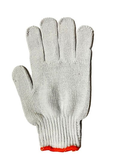 Buy Polyester Working Gloves Yellow/White in UAE
