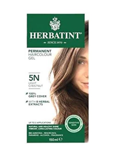 Buy Permanent Hair Color Gel 5N Light Chestnut 150ml in UAE