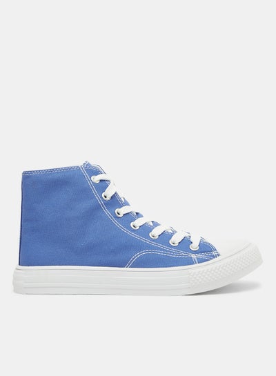 Buy High Top Canvas Sneakers Blue in UAE