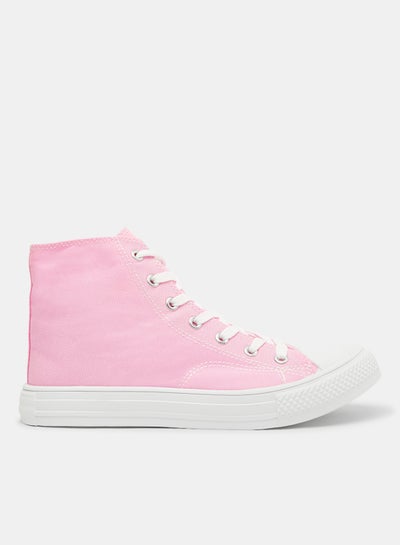 اشتري High Top Canvas Sneakers Pink في الامارات