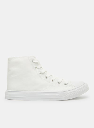 اشتري High Top Canvas Sneakers White في الامارات