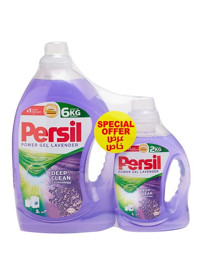 Buy Power Gel Laundry Detergent 3L+1L Lavender in UAE