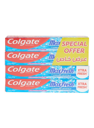 اشتري Max Fresh Toothpaste Cool Mint 75ml Pack of 4 في الامارات