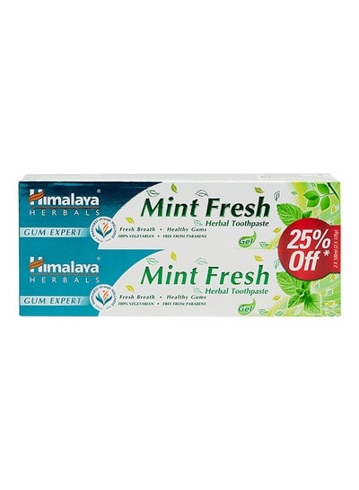 Buy Pack Of 2 Toothpaste Mint Fresh Herbal 100ml in UAE