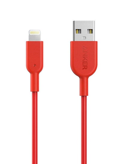 اشتري كابل باورلاين II بطول 3 أقدام [لأجهزة أبل معتمد من MFi] بمنفذ USB Lightning للشحن ومزامنة البيانات ومتوافق مع آيفون 11/ 11 برو/ 11 برو ماكس/ Xs/ ماكس/ XR/ X/ 8/ 7/ 6S/ 6/ 5/ آي باد وما إلى ذلك أحمر في الامارات