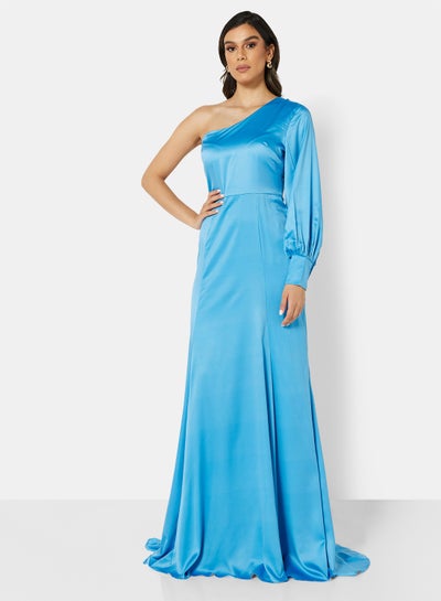 اشتري فستان بكتف واحد أزرق في السعودية
