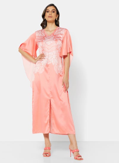 Buy Front Slit Dress Pink in Saudi Arabia